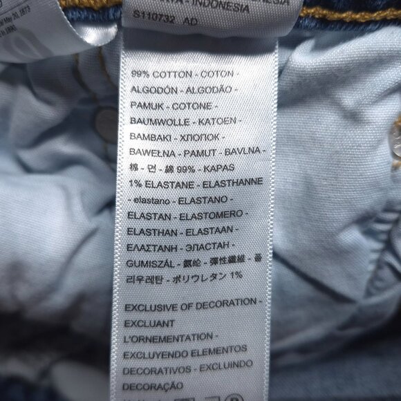 Levis 501 Womens Cut Off Jean Shorts 27 Mid Rise Button Fly Medium Wash Stretch - Picture 5 of 6